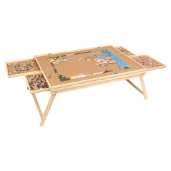 Puzzletische|Die moderne Hausfrau Puzzletisch "Premium" mit 4 Schubladen, mit Beinen, klappbar groß für 1500 Teile
