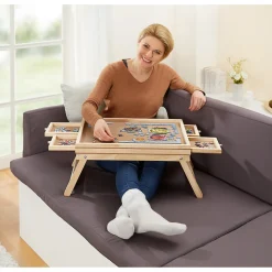 Puzzletische|Die moderne Hausfrau Puzzletisch "Premium" mit 4 Schubladen, mit Beinen, klappbar klein für 500 Teile