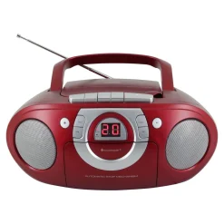 Unterhaltungselektronik|Die moderne Hausfrau Radio-Kassettenspieler mit CD rot