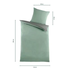 Bettzubehör ·Bettwäsche & Spannbettlaken|Die moderne Hausfrau Renforcé-Bettwäsche, 2-teilig, 135x200 cm salbei/grau