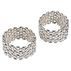 Schmuck & Uhren ·Broschen|Die moderne Hausfrau Ärmel-Raffer "Elegance", 2 Stück silber