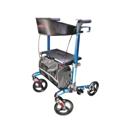 Rollatoren|Die moderne Hausfrau Rollator Actimo Premium + GRATIS Tasche und Stockhalter blau