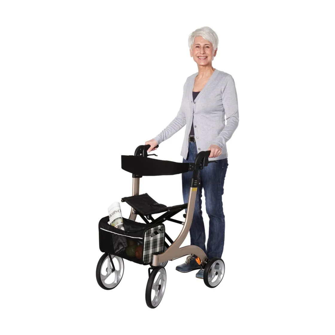 Rollatoren|Die moderne Hausfrau Rollator Nitro für innen & außen, klappbar, zum Sitzen & Fahren