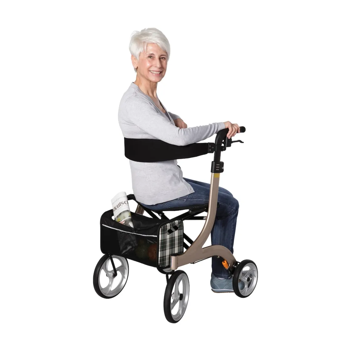 Rollatoren|Die moderne Hausfrau Rollator Nitro für innen & außen, klappbar, zum Sitzen & Fahren