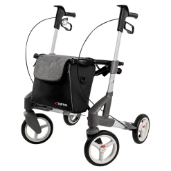 Rollatoren|Die moderne Hausfrau Rollator Troja 5G M, faltbar, höhenverstellbar silber