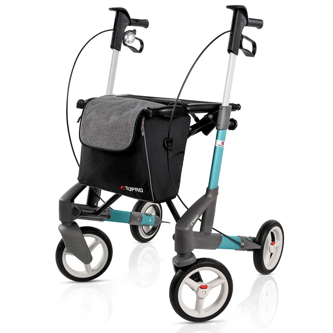 Rollatoren|Die moderne Hausfrau Rollator Troja 5G M, faltbar, höhenverstellbar türkis