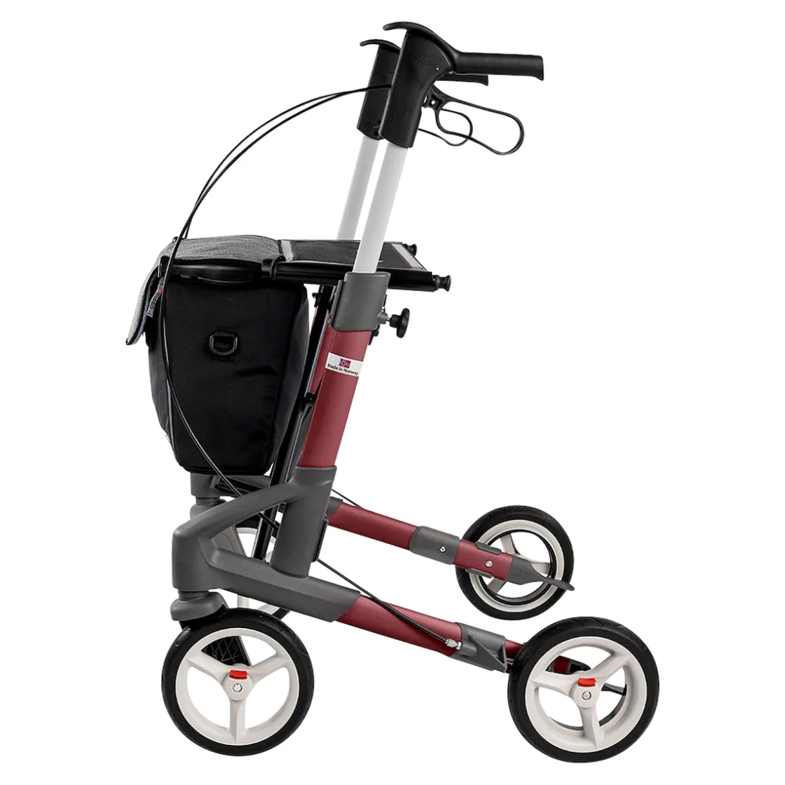 Rollatoren|Die moderne Hausfrau Rollator Troja 5G M, faltbar, höhenverstellbar rot