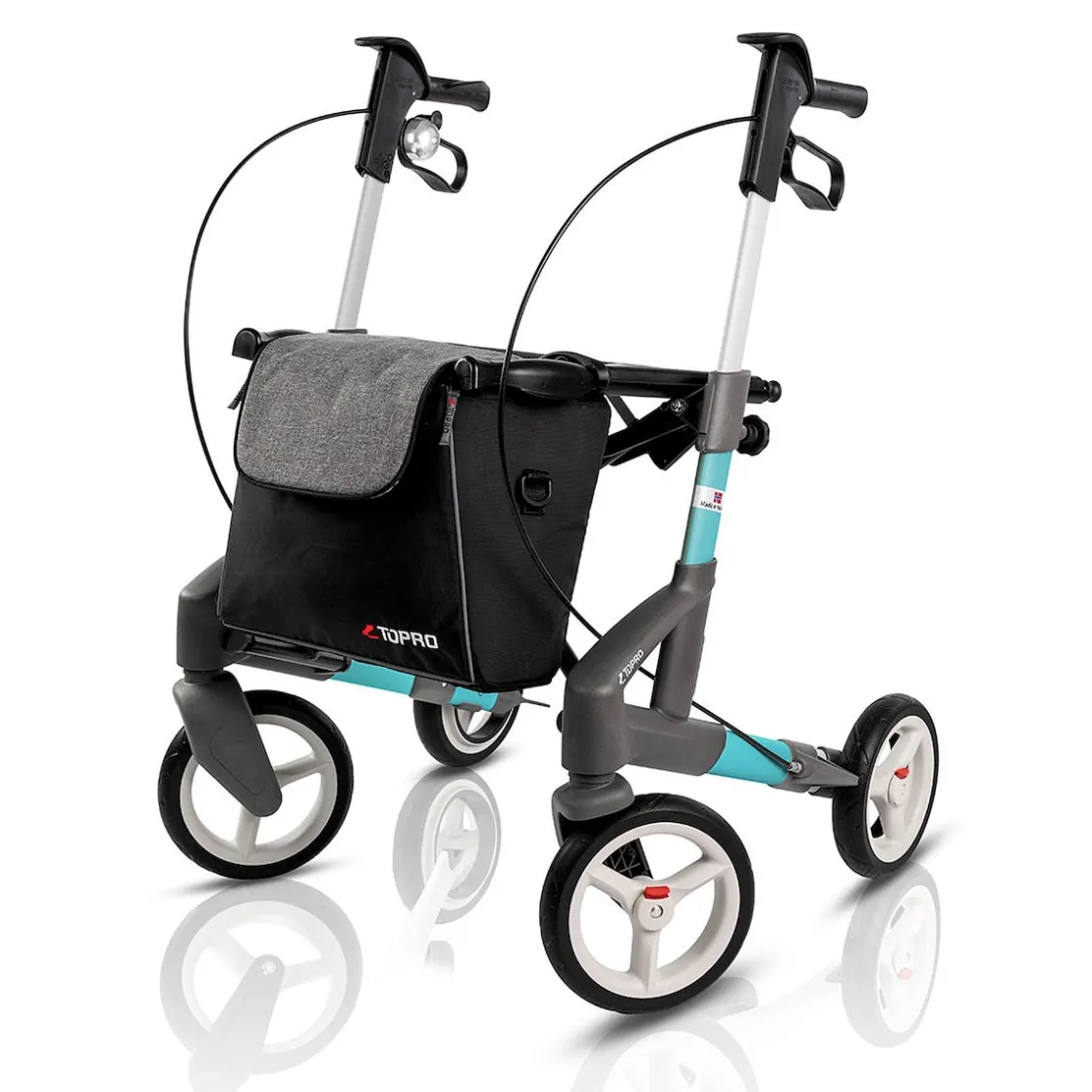 Rollatoren|Die moderne Hausfrau Rollator Troja 5G S, faltbar, höhenverstellbar türkis