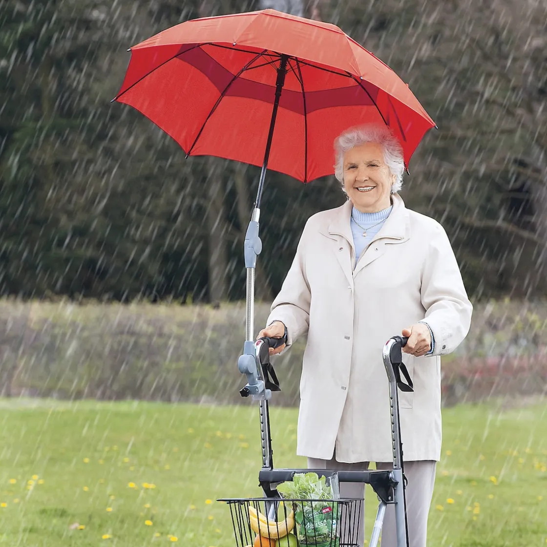 Rollatoren|Die moderne Hausfrau Rollatorschirm rot