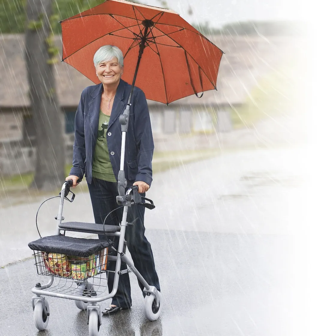 Rollatoren|Die moderne Hausfrau Rollatorschirm rot