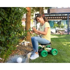 Geniale Gartenhelfer|Die moderne Hausfrau Rollsitz, fahrbarer Gartensitz mit Ablage, belastbar bis 130 kg