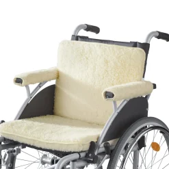 Die moderne Hausfrau Rollstuhlauflage-Set, 3-teilig, Schurwolle natur