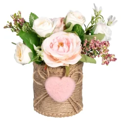 Kunstpflanzen|Die moderne Hausfrau Rosengesteck „kleine Freude“