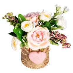 Kunstpflanzen|Die moderne Hausfrau Rosengesteck „kleine Freude“