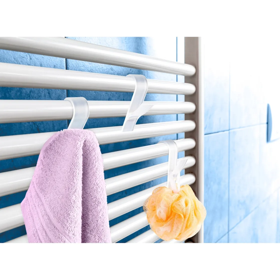 Werkzeug|Die moderne Hausfrau Rundheizkörper-Haken, 6 Stück transparent