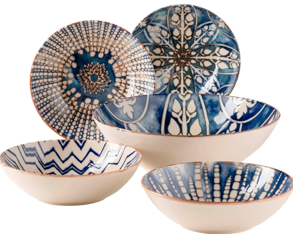 Schalen & Schüsseln|Die moderne Hausfrau Salatschüssel-Set, Iberico Blue 5 x Schüssel