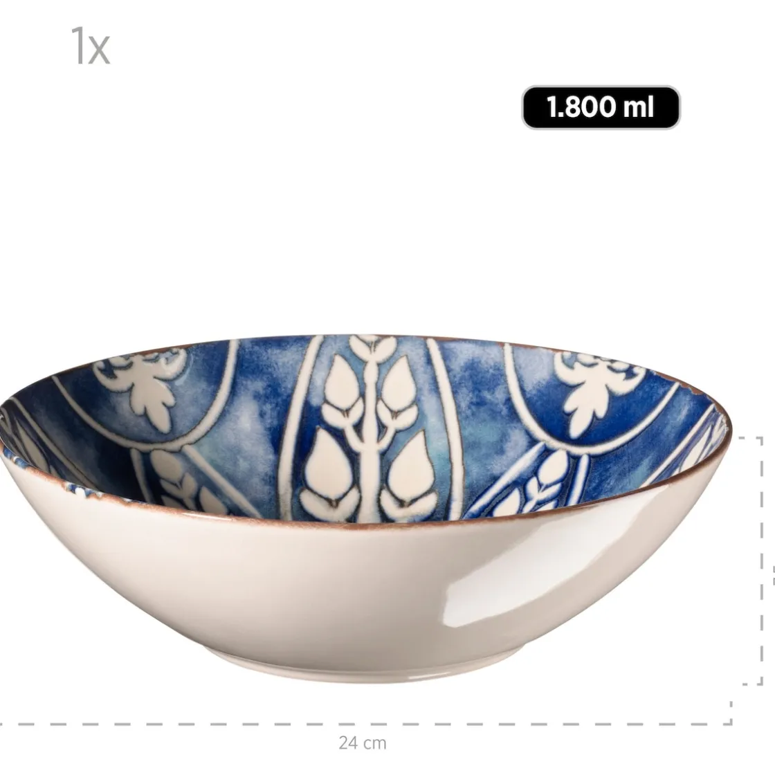 Schalen & Schüsseln|Die moderne Hausfrau Salatschüssel-Set, Iberico Blue 5 x Schüssel