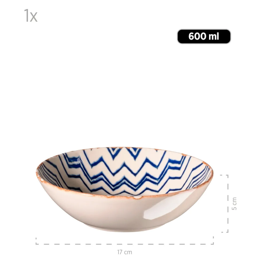 Schalen & Schüsseln|Die moderne Hausfrau Salatschüssel-Set, Iberico Blue 5 x Schüssel