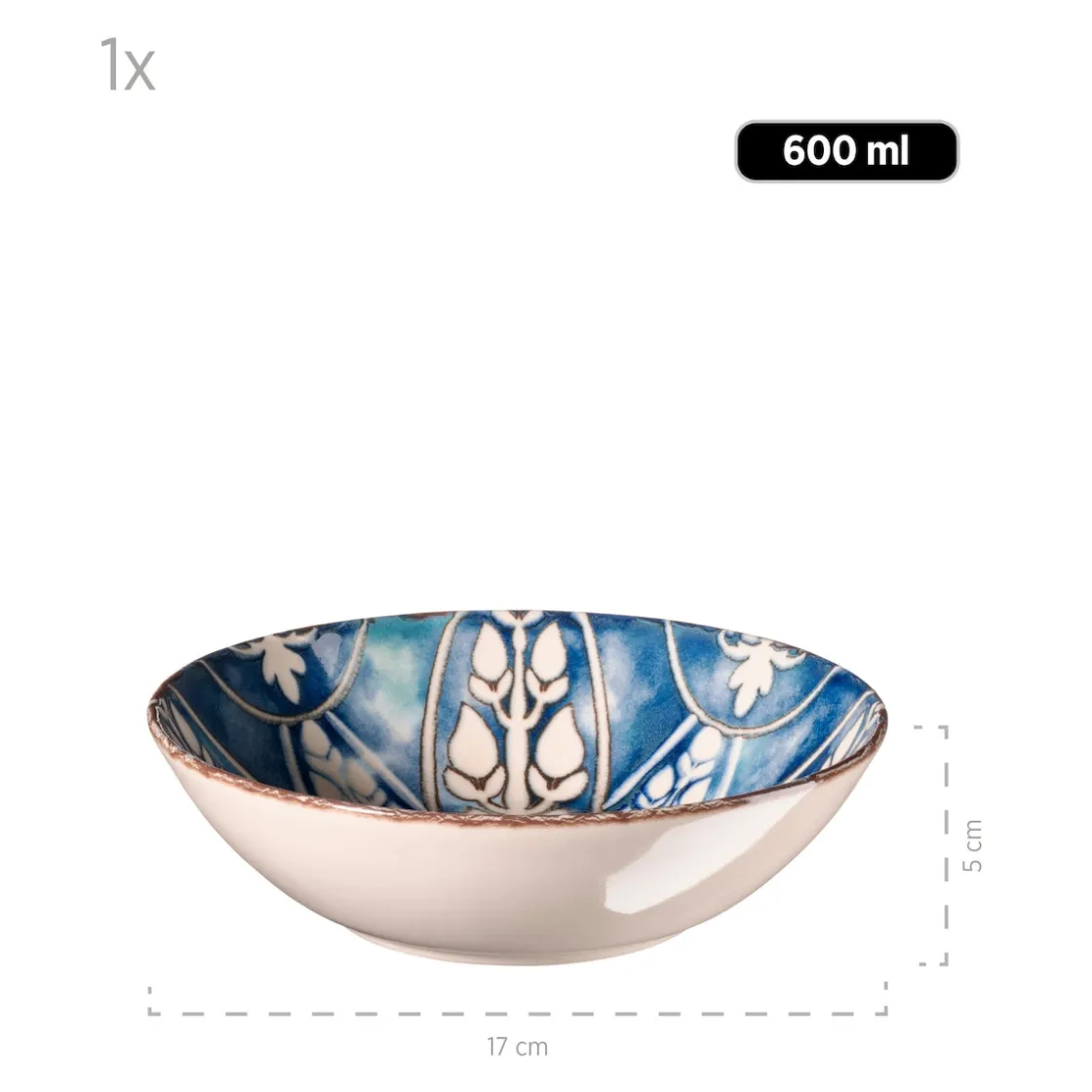 Schalen & Schüsseln|Die moderne Hausfrau Salatschüssel-Set, Iberico Blue 5 x Schüssel