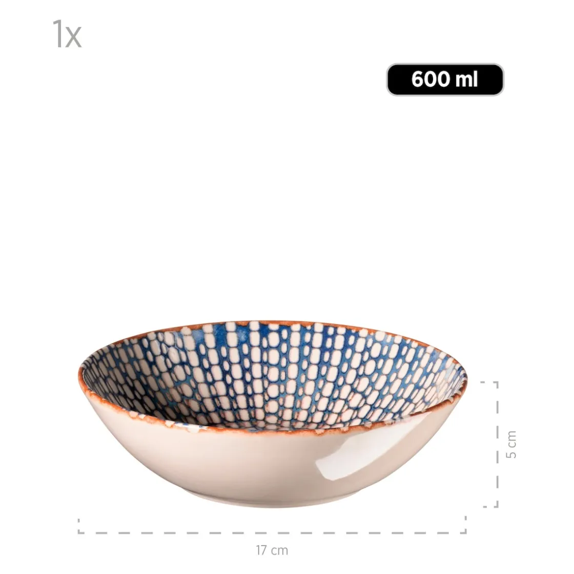 Schalen & Schüsseln|Die moderne Hausfrau Salatschüssel-Set, Iberico Blue 5 x Schüssel