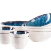 Schalen & Schüsseln|Die moderne Hausfrau Salatschüssel-Set, Steinzeug Frozen Blau