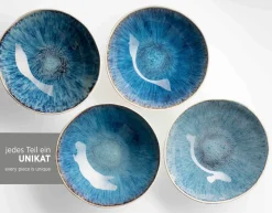 Schalen & Schüsseln|Die moderne Hausfrau Salatschüssel-Set, Steinzeug Frozen Blau