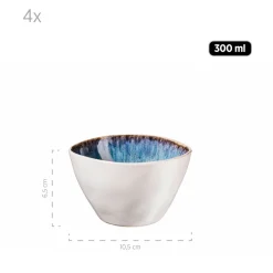 Schalen & Schüsseln|Die moderne Hausfrau Salatschüssel-Set, Steinzeug Frozen Blau