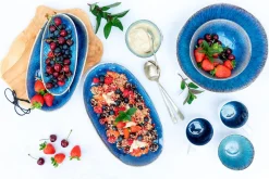 Schalen & Schüsseln|Die moderne Hausfrau Salatschüssel-Set, Steinzeug Frozen Blau