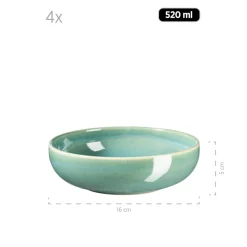 Schalen & Schüsseln|Die moderne Hausfrau Salatschüsselset, Steinzeug Elina Uno Grün