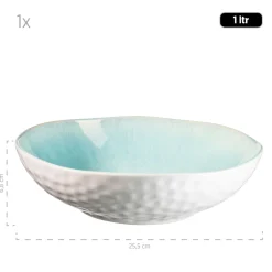 Schalen & Schüsseln|Die moderne Hausfrau Salatschüssel-Set, Steinzeug Frozen Grün