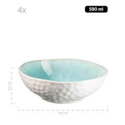 Schalen & Schüsseln|Die moderne Hausfrau Salatschüssel-Set, Steinzeug Frozen Grün