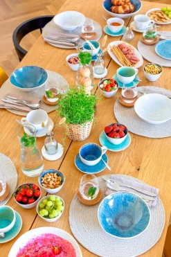 Schalen & Schüsseln|Die moderne Hausfrau Salatschüssel-Set, Steinzeug Frozen Weiß