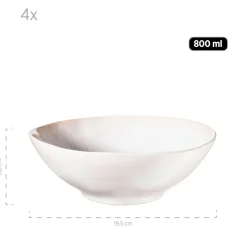 Schalen & Schüsseln|Die moderne Hausfrau Salatschüssel-Set, Steinzeug Frozen Weiß