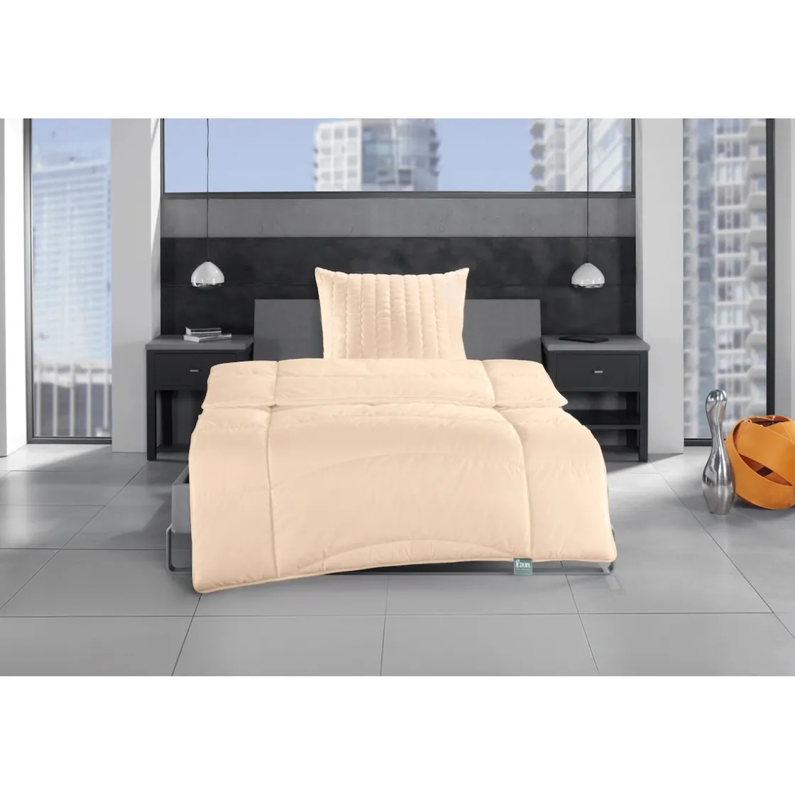 Bettzubehör ·Bettdecken & Kopfkissen|Die moderne Hausfrau Schafwolle Antimilbe Steppbett 135/200