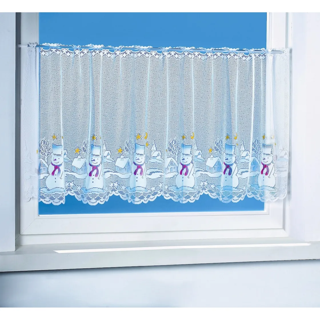 Gardinen & Stores|Die moderne Hausfrau Scheibengardine "Schneemann"