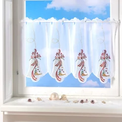 Gardinen & Stores|Die moderne Hausfrau Scheibengardine „Weihnachtsglocken“