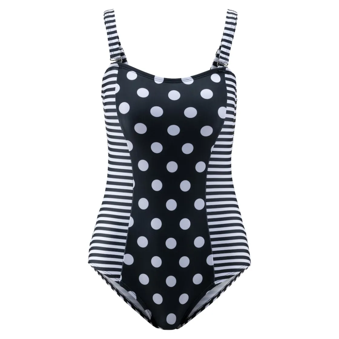 Badebekleidung|Die moderne Hausfrau Schlank-Badeanzug „Punkte/Streifen“