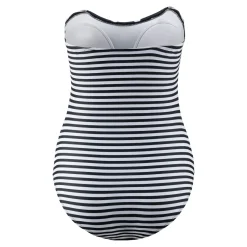 Badebekleidung|Die moderne Hausfrau Schlank-Badeanzug „Punkte/Streifen“