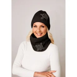 Schals & Handschuhe|Die moderne Hausfrau Schlupfschal „Rose“ schwarz