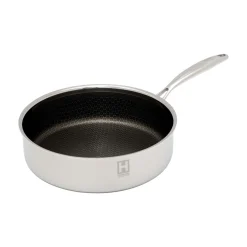 Pfannen|Die moderne Hausfrau Schmorpfanne mit Wabenstruktur, Edelstahl, 26 cm Pfannenhöhe: 8 cm; Volumen: 3,5 l