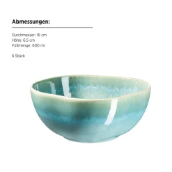 Schalen & Schüsseln|Die moderne Hausfrau Schüssel Set, Steinzeug Cordelia Grün / Blau