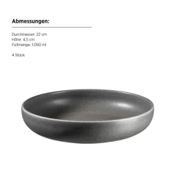 Schalen & Schüsseln|Die moderne Hausfrau Schüssel Set, Steinzeug Unico Grau