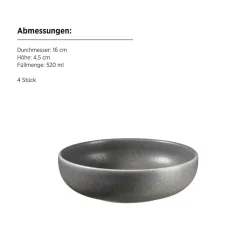 Schalen & Schüsseln|Die moderne Hausfrau Schüssel Set, Steinzeug Unico Grau