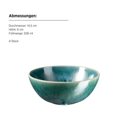 Schalen & Schüsseln|Die moderne Hausfrau Schüssel-Set, Steinzeug Carellia Blau