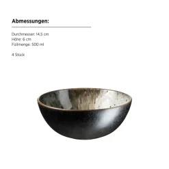 Schalen & Schüsseln|Die moderne Hausfrau Schüssel-Set, Steinzeug Carellia Grau