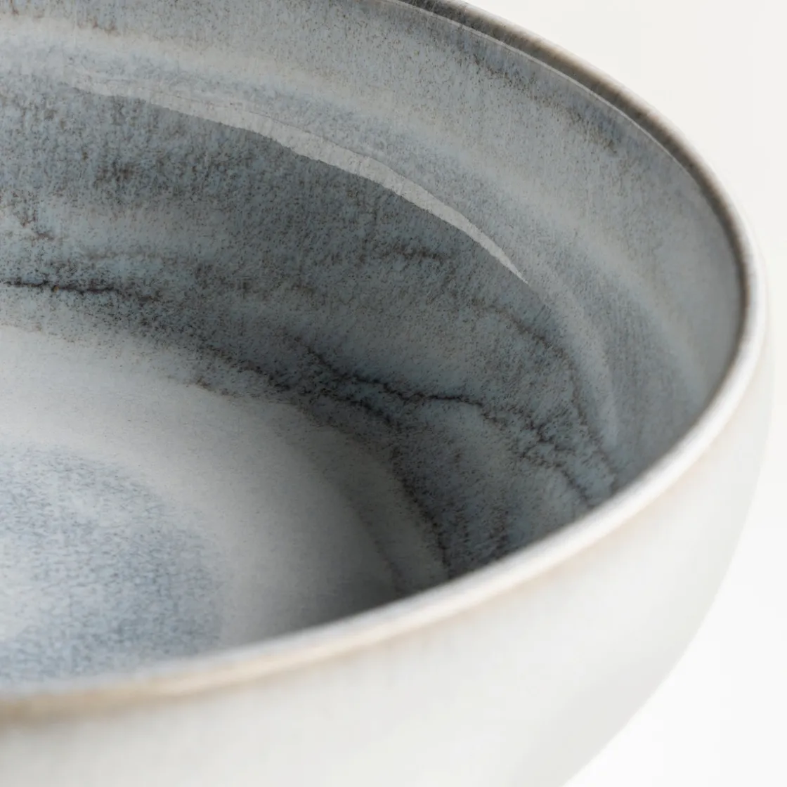 Schalen & Schüsseln|Die moderne Hausfrau Schüssel-Set, Steinzeug TIEFER SEE Grau / Weiß