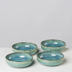 Schalen & Schüsseln|Die moderne Hausfrau Schüssel-Set, Steinzeug TIEFER SEE Blau / Grün