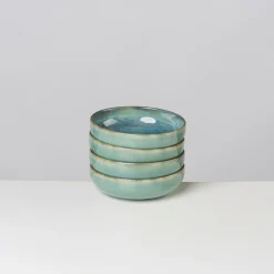 Schalen & Schüsseln|Die moderne Hausfrau Schüssel-Set, Steinzeug TIEFER SEE Blau / Grün