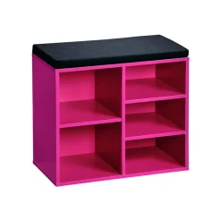 Schränke & Regale·Schuhregale & Schuhbänke|Die moderne Hausfrau Schuhschrank mit Sitzkissen, 5 Fächer pink