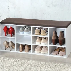 Schränke & Regale·Schuhregale & Schuhbänke|Die moderne Hausfrau Schuhschrank mit Sitzkissen aus Stoff